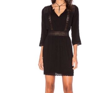 HEARTLOOM Soma Lace Trim Cutout Dress, Black, Large